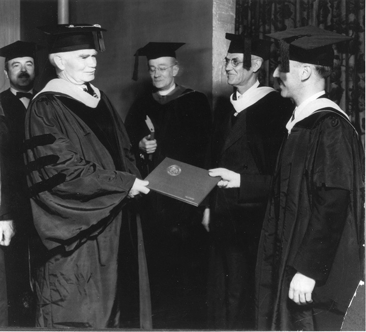 Lee de Forest receiving honorary doctorate from Lewis Institute
