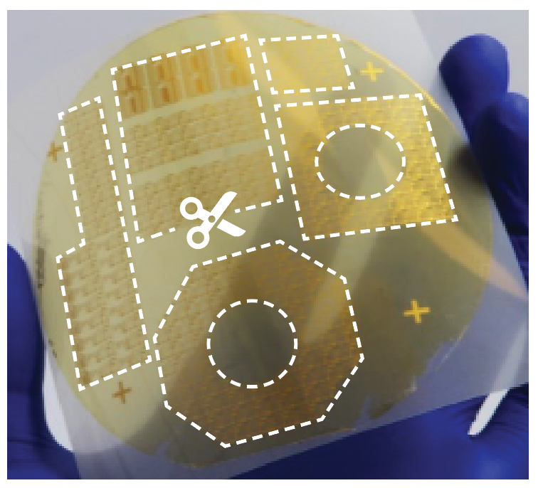 Sticker-like electronic sensors cut from thin film